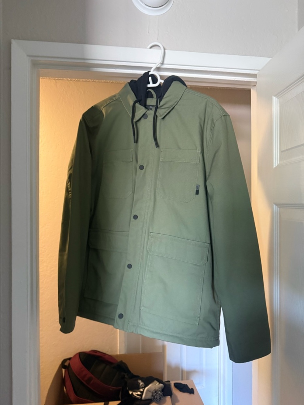 Fox Men's Olive Green Field Jacket with Hood